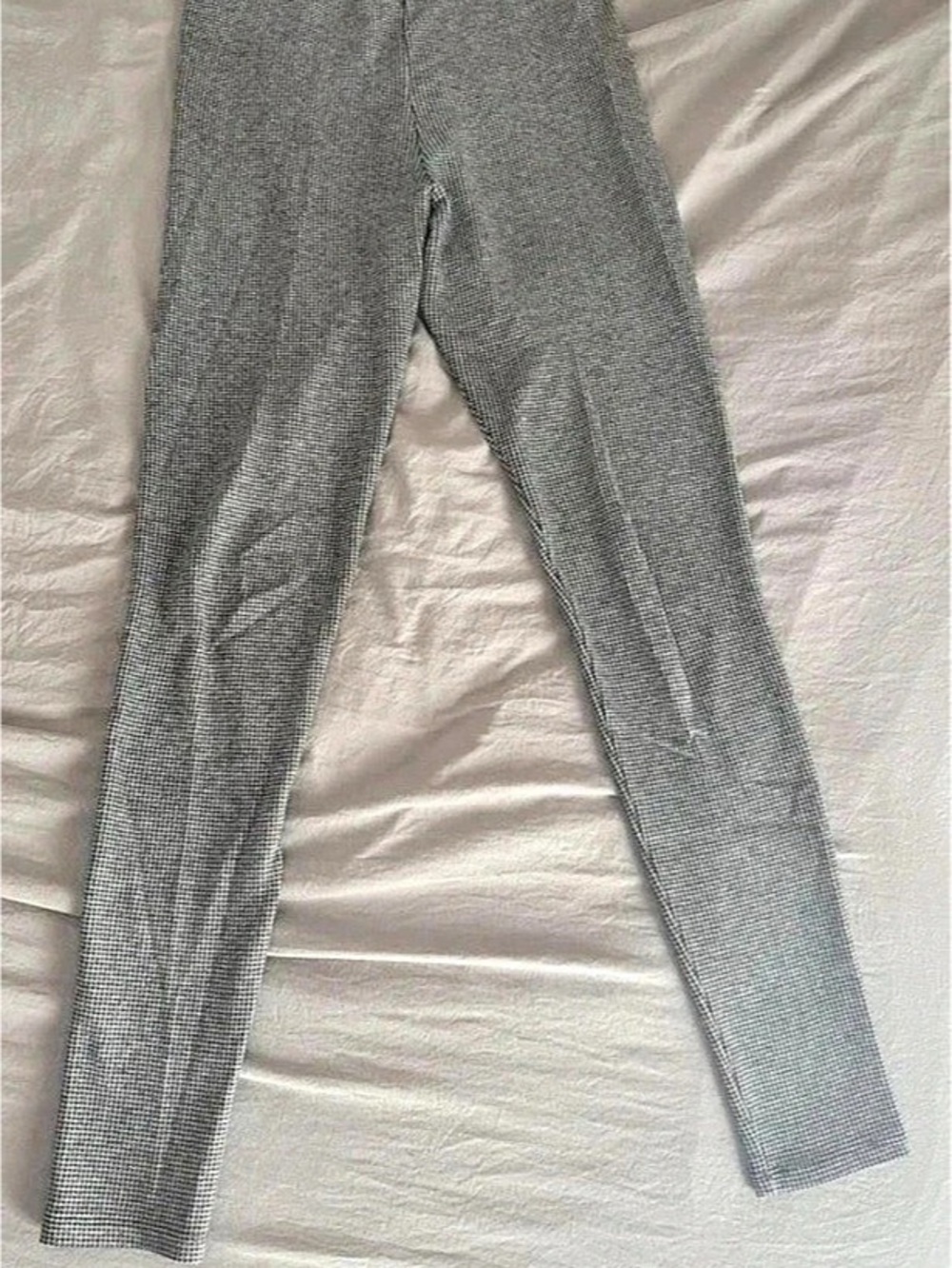 Zara Basic Houndstooth Leggings Gray & Black Small